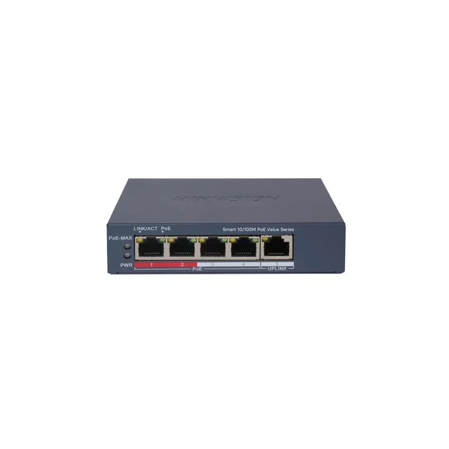 Коммутатор Hikvision DS-3E1105P-EI/M V2, 5 портов PoE