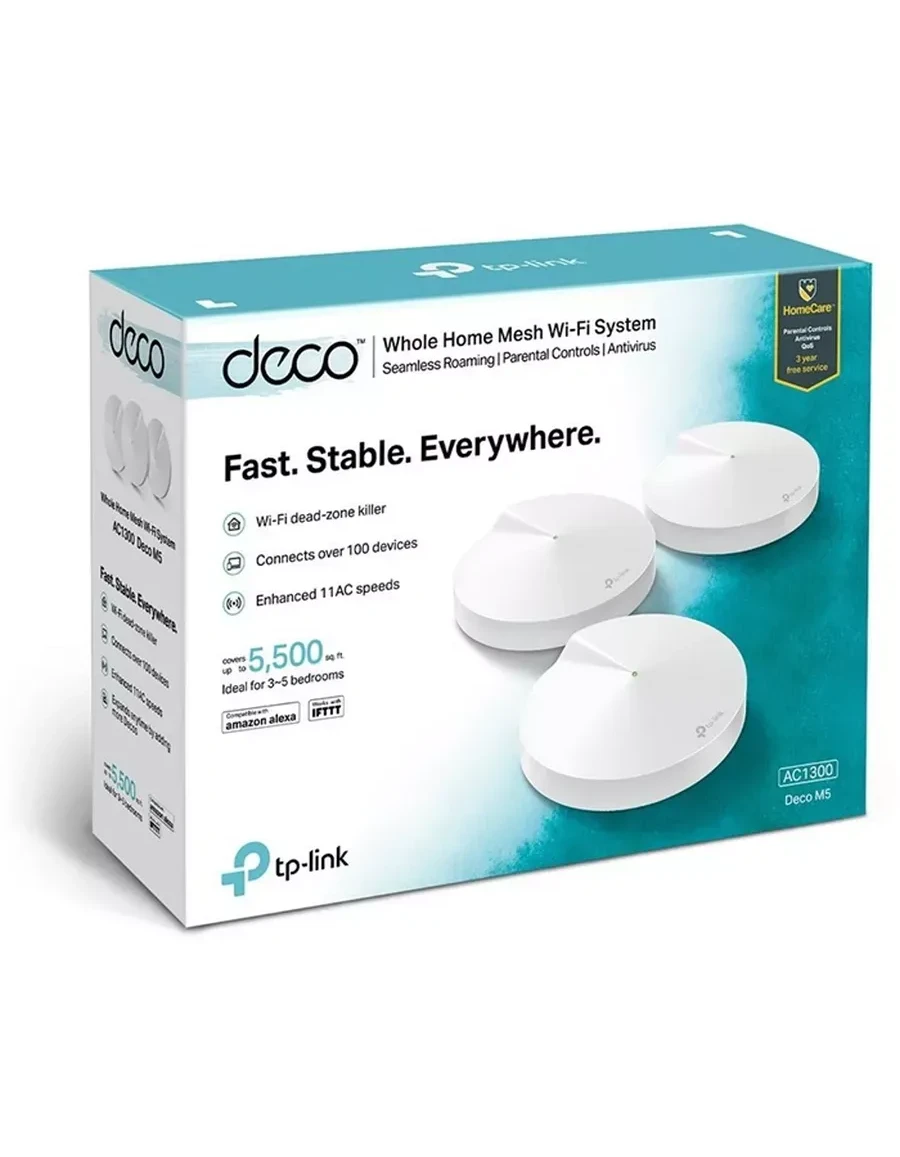 Роутер Mesh Tp-Link Deco M5 AC1300 GbE 3-pack Wi-Fi 5 — 4