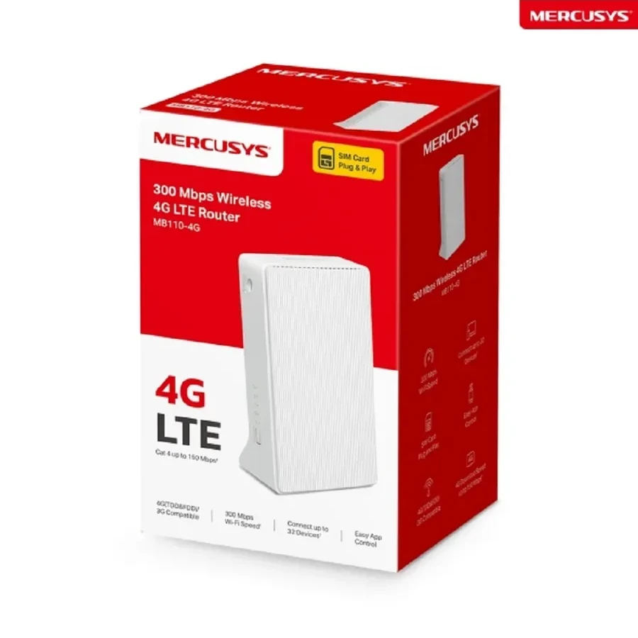 Маршрутизатор Mercusys MB110-4G, N300, 2 LAN портов — 2