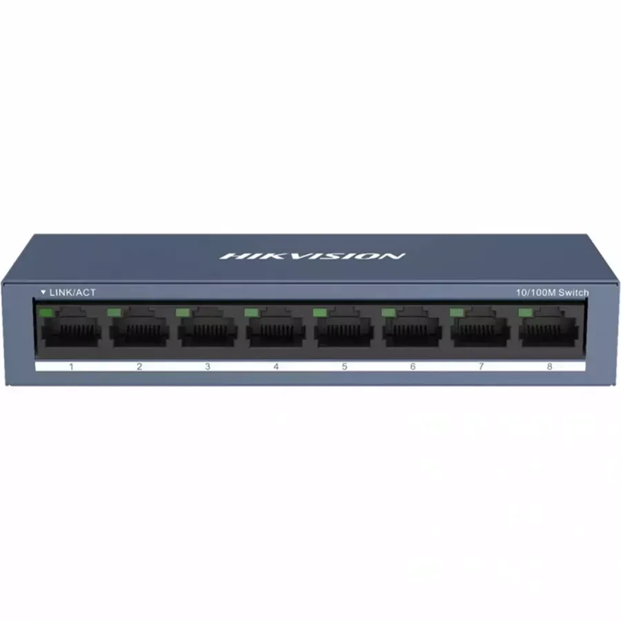 Коммутатор Hikvision DS-3E0108-O, 8 портов 10/100 Mbps
