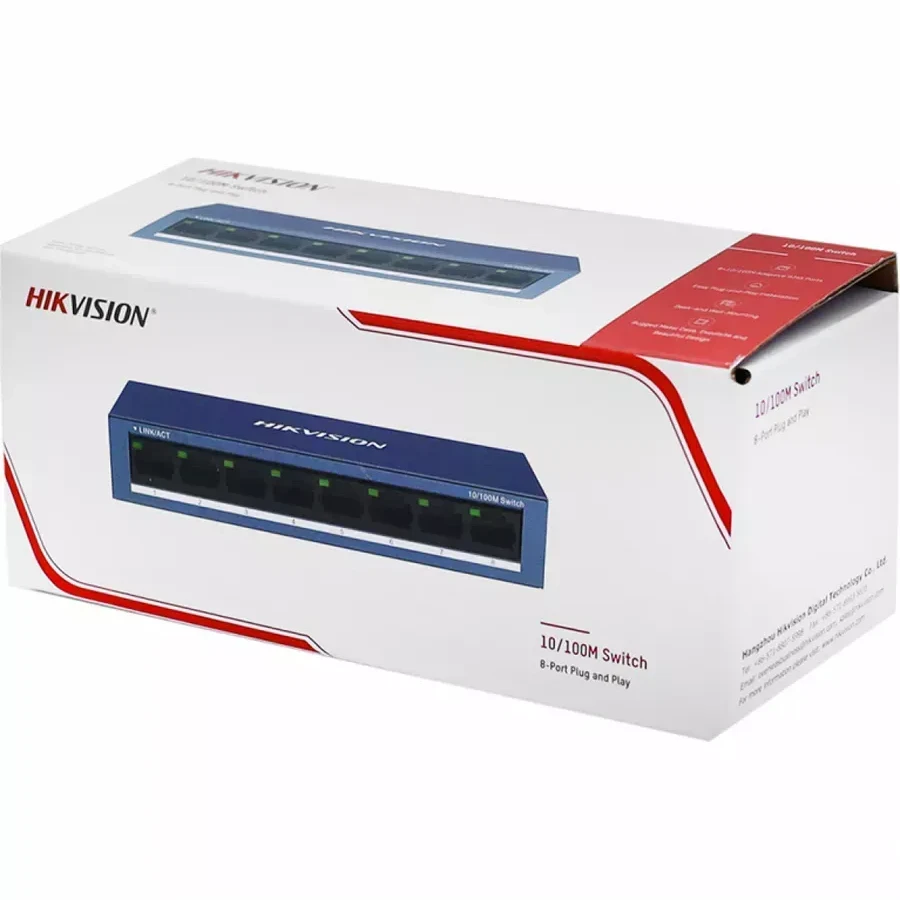 Коммутатор Hikvision DS-3E0108-O, 8 портов 10/100 Mbps — 2
