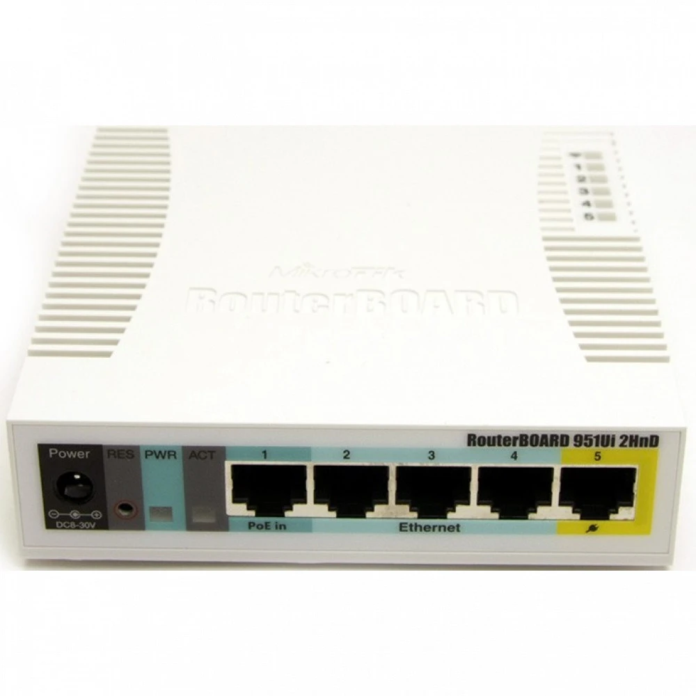Точка доступа MikroTik RB951Ui-2HnD, 5x100, Wi-Fi n, PoE — 4