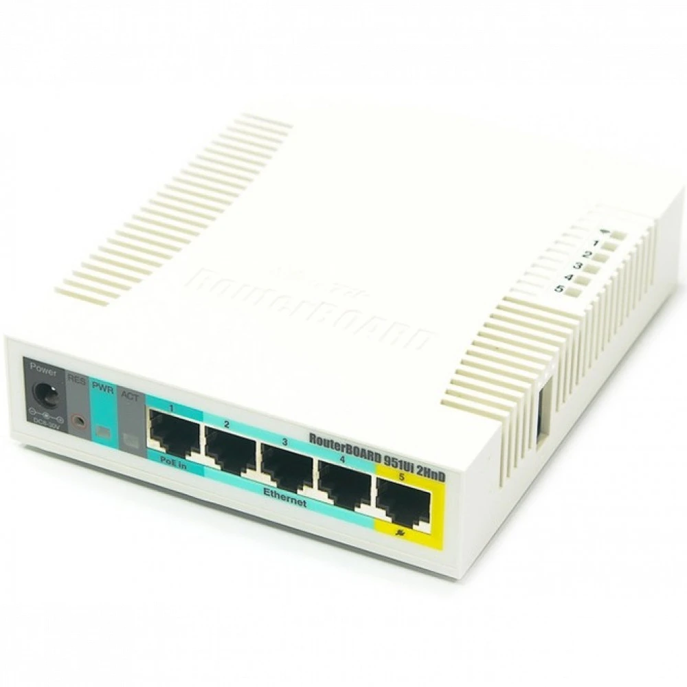 Точка доступа MikroTik RB951Ui-2HnD, 5x100, Wi-Fi n, PoE — 5