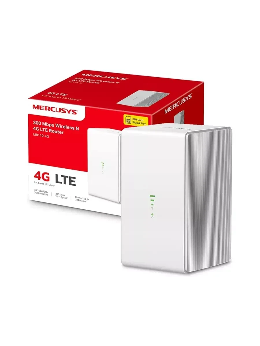 Маршрутизатор Mercusys MB110-4G 4G LTE, 300 Mbps — 3