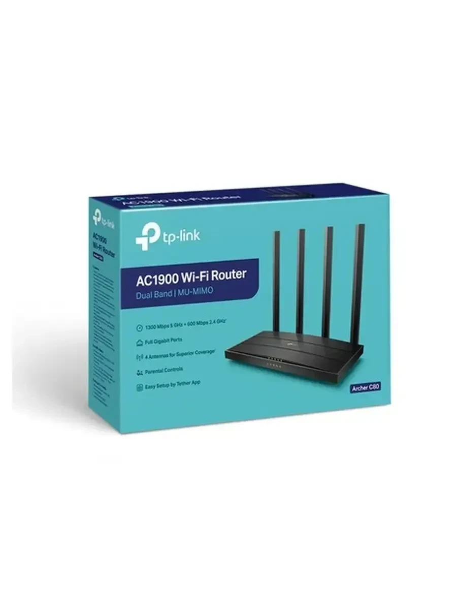 Маршрутизатор TP-Link Archer C80, AC1900, гигабит — 5