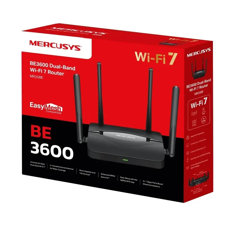 Маршрутизатор Mercusys MR25BE, BE3600, Wi-Fi 7