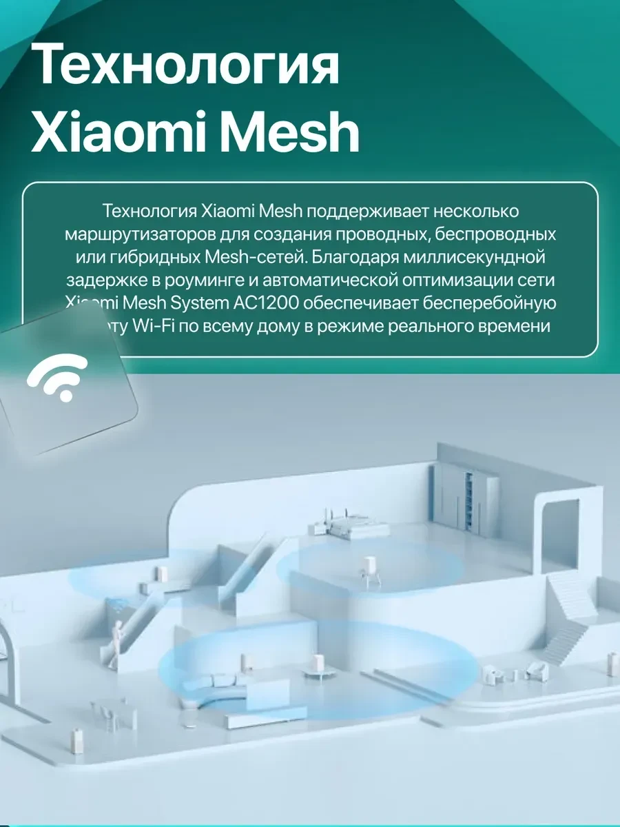 Роутер Mesh Wi-Fi sistema Xiaomi RD13, AC1200, 3 paketa — 3