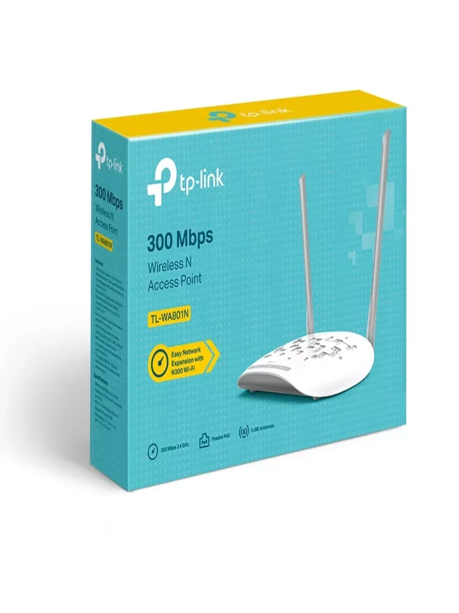 Beqsim nuqta TP-Link TL-WA801N, 300 Мбит/с, PoE — 5