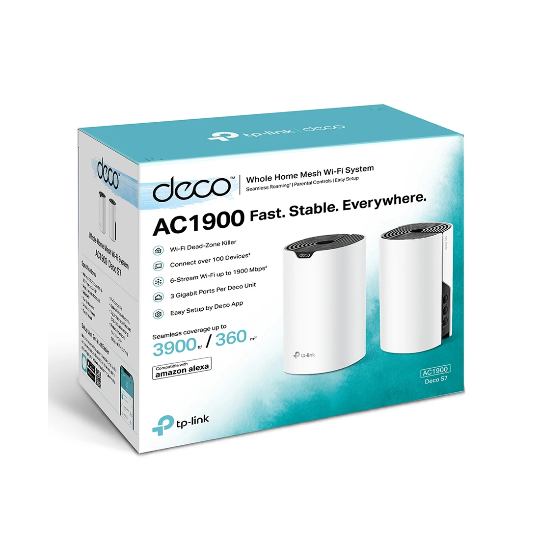 Роутер Mesh Wi-Fi5 TP-Link Deco S7 (2-pack) AC1900, 3xGigabit — 2