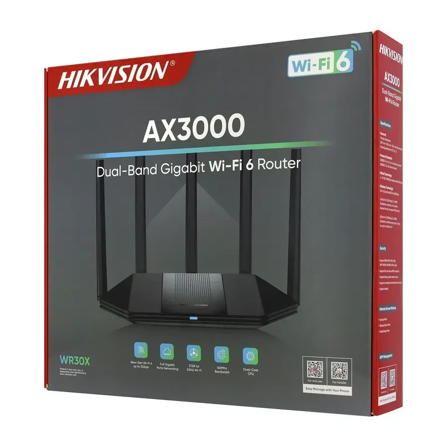 Маршрутизатор Hikvision DS-3WR30X, WiFi 6, 1500 Mbps — 4