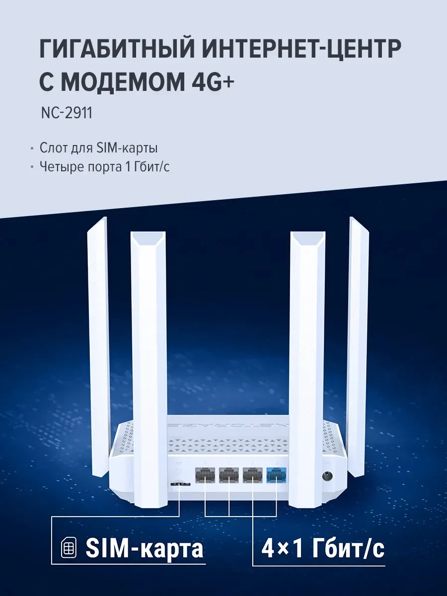 Маршрутизатор Netcraze SPEEDSTER 4G+ NC-2911 AC1200, Wi-Fi 5 — 3