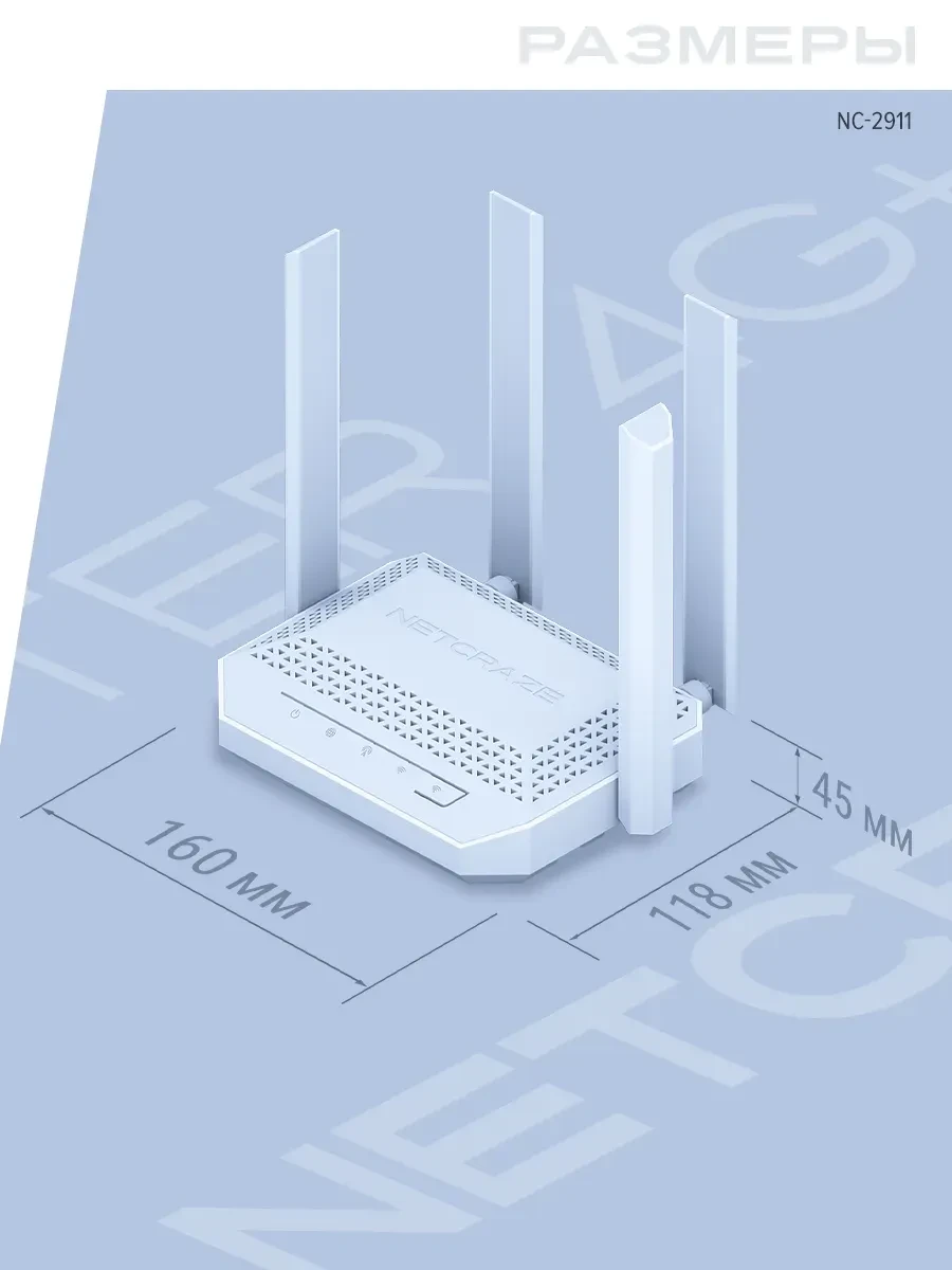 Маршрутизатор Netcraze SPEEDSTER 4G+ NC-2911 AC1200, Wi-Fi 5 — 5