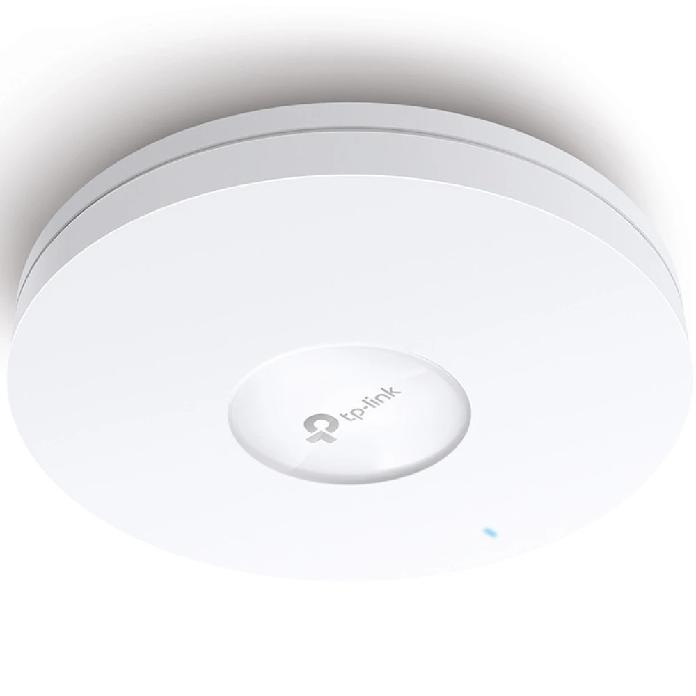AX5400 Двухдиапазонная потолочная точка доступа Wi-Fi 6 
Порты: 1 ×2.5 Gigabit RJ45 Port
Скорость: 574 Мбит/с at 2.4 ГГц + 4804 Мбит/с на 5 ГГц
Особенности: 802.3at PoE или адаптер питания 12В, 6×внутренние антенны, MU-MIMO, 160MHz поддержкаed, бесшовный — 5