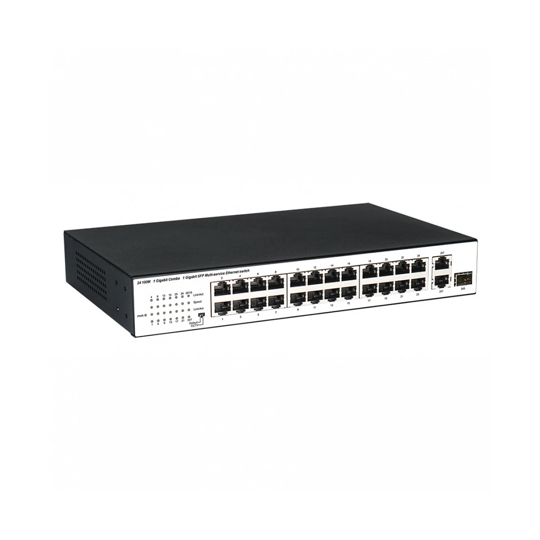 Коммутатор BDCOM S1226L, неуправляемый, 24x10/100M, 2 SFP