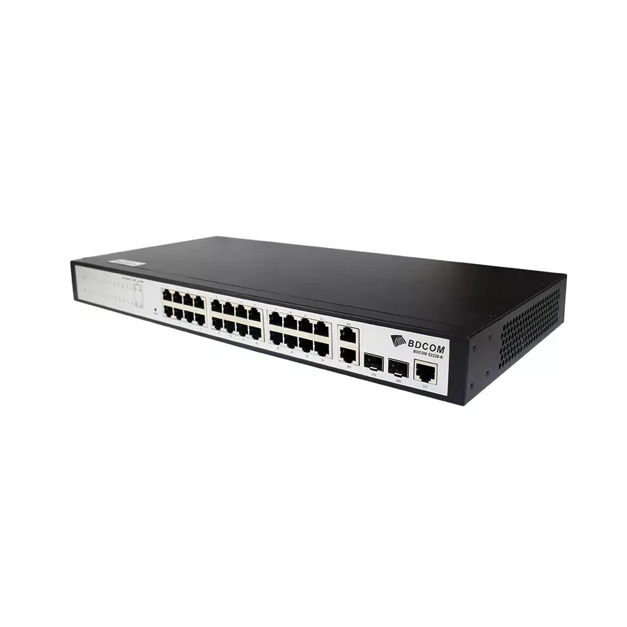 Коммутатор BDCOM S2228-B, L2+, 24x10/100M, 2x1G, 2 SFP