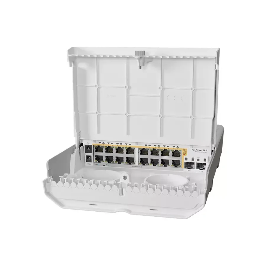 Коммутатор MikroTik CRS318-16P-2S+OUT, 16x1G PoE, 2x10G