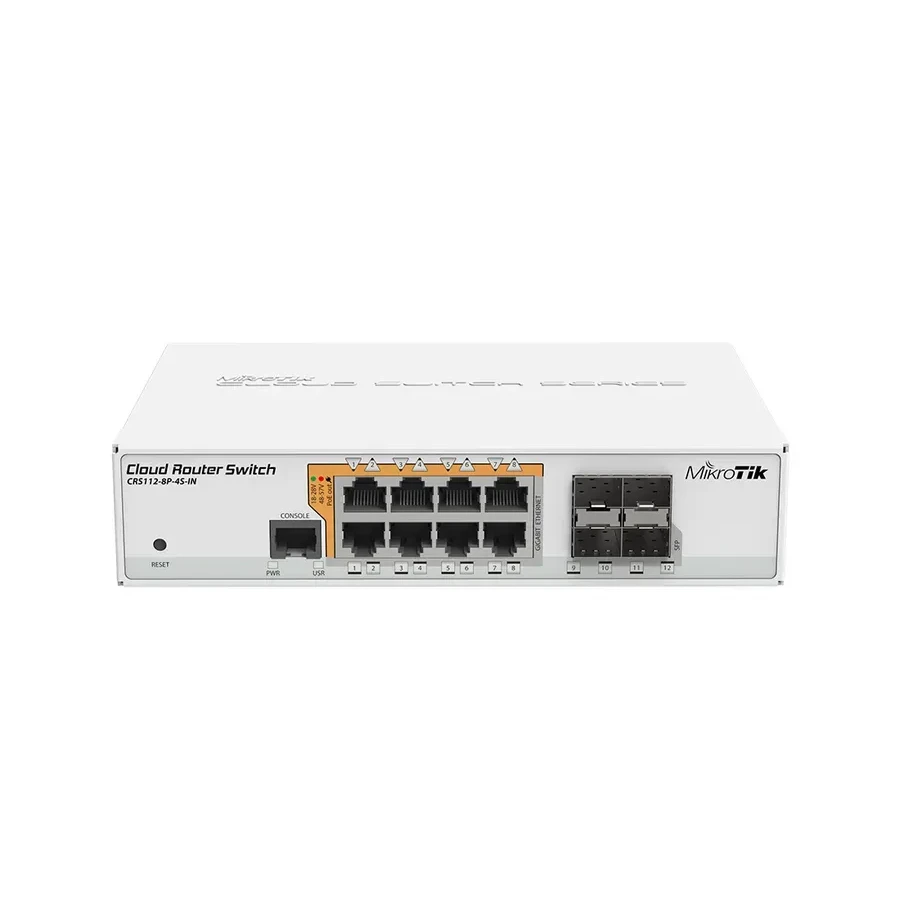Коммутатор MikroTik CRS112-8P-4S-IN, 8xGigabit PoE, 4xSFP