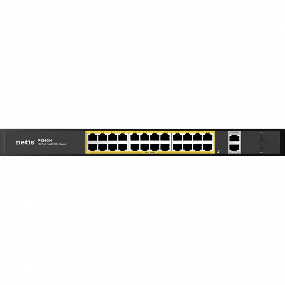 Коммутатор Netis P124GH, 24x100M PoE, 2xGigabit, SFP — 4