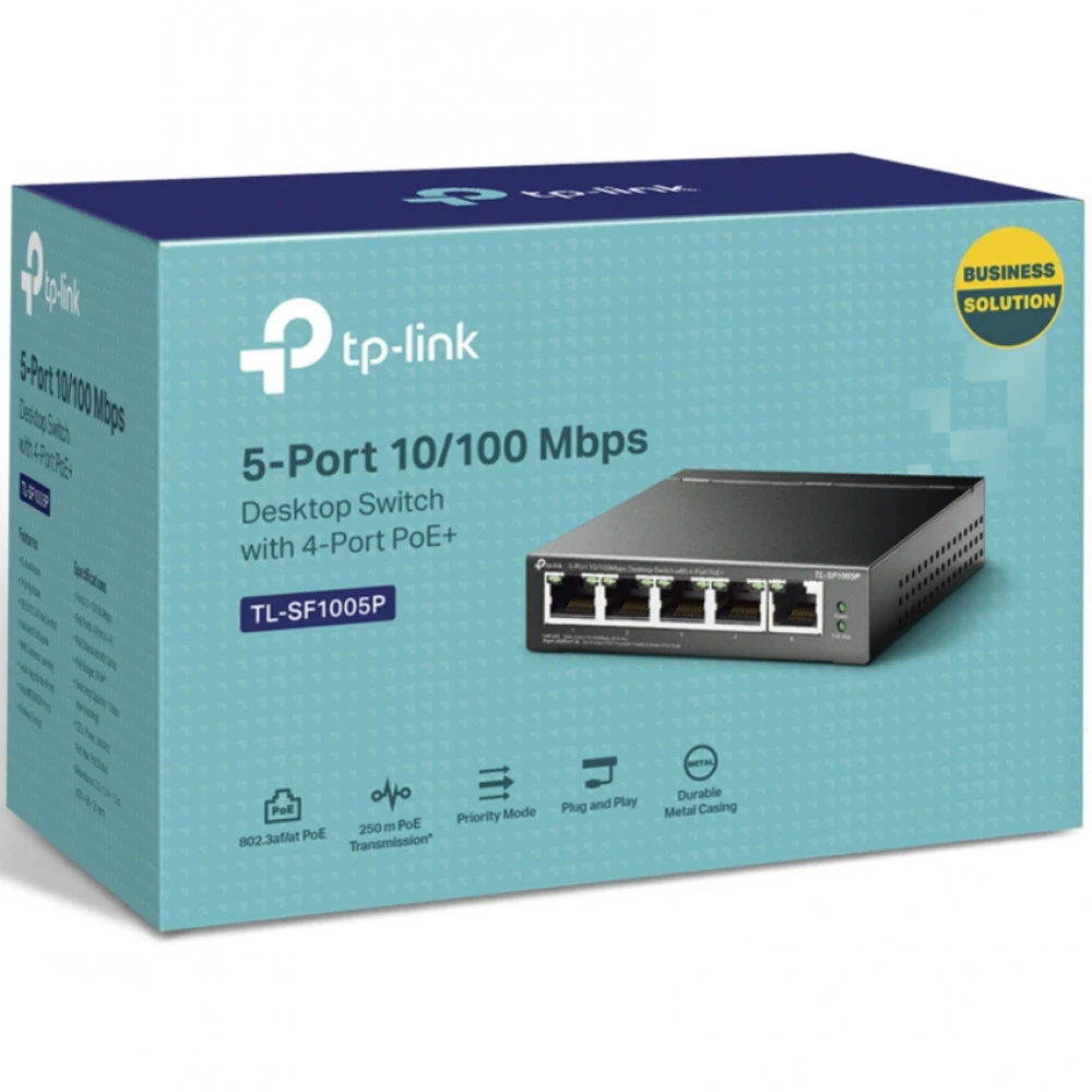 Коммутатор TP-Link TL-SF1005P, 5 портов PoE — 5