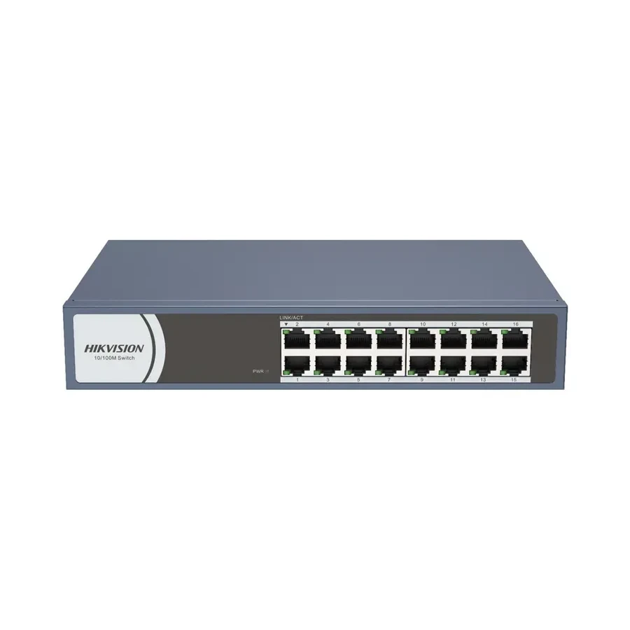 Коммутатор Hikvision DS-3E0116R-O, 16 портов