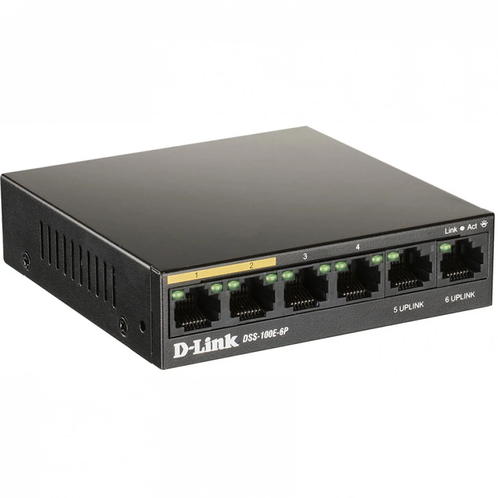 Коммутатор D-Link DSS-100E-6P/A1A