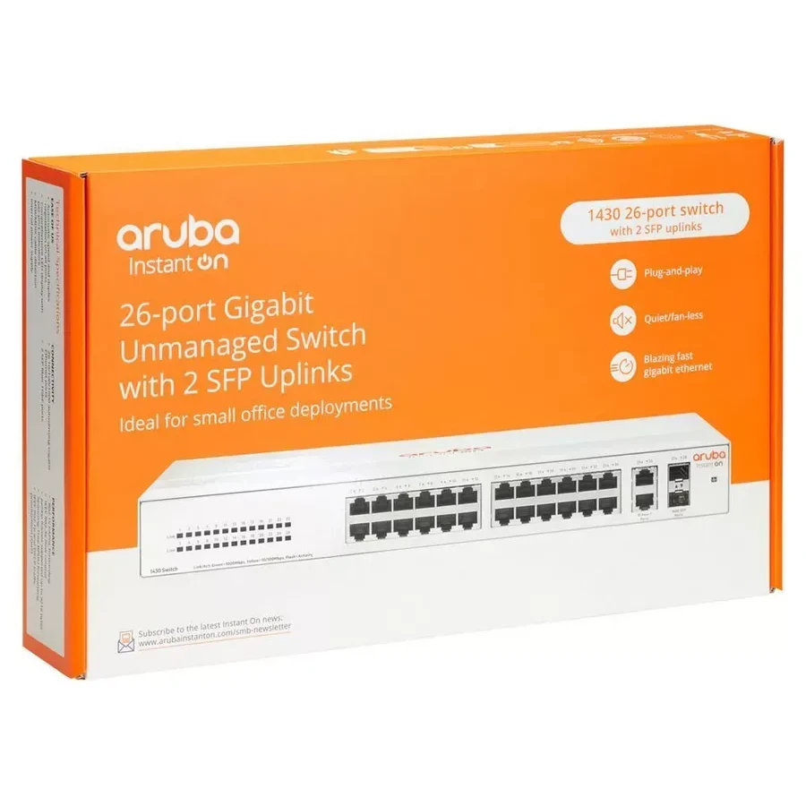 Коммутатор Aruba Instant On 1430, 26 портов 1G + 2 SFP — 3