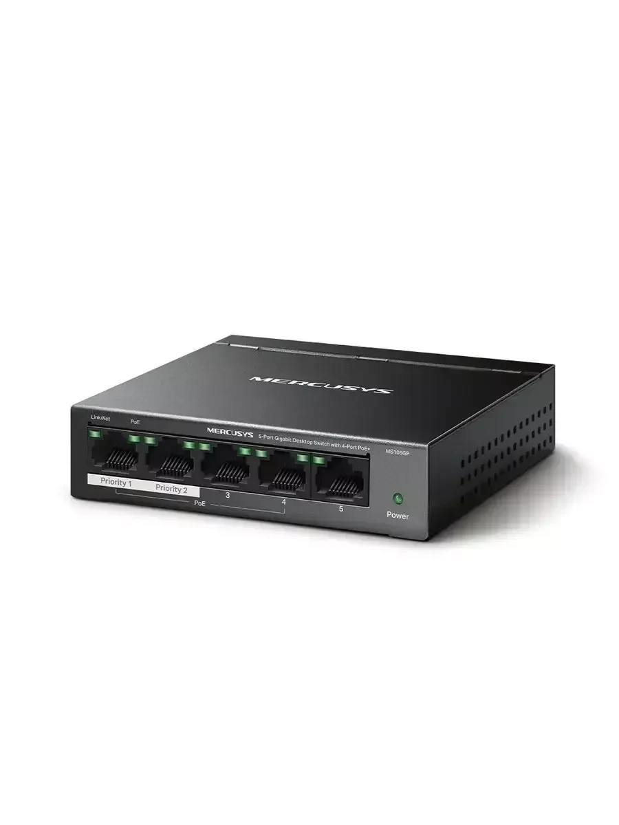 Коммутатор Mercusys MS105GP, 5 портов Gigabit — 3