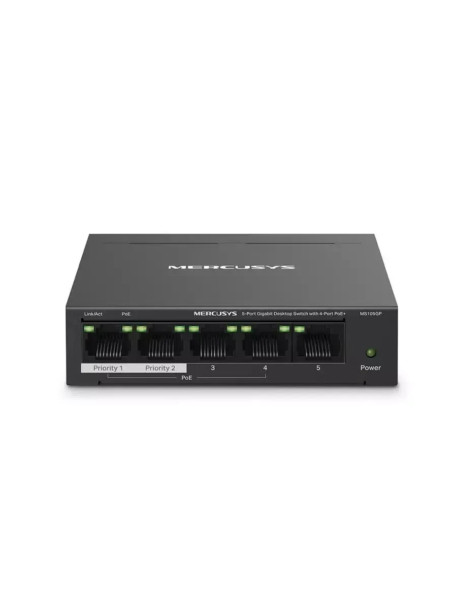 Коммутатор Mercusys MS105GP, 5 портов Gigabit — 5