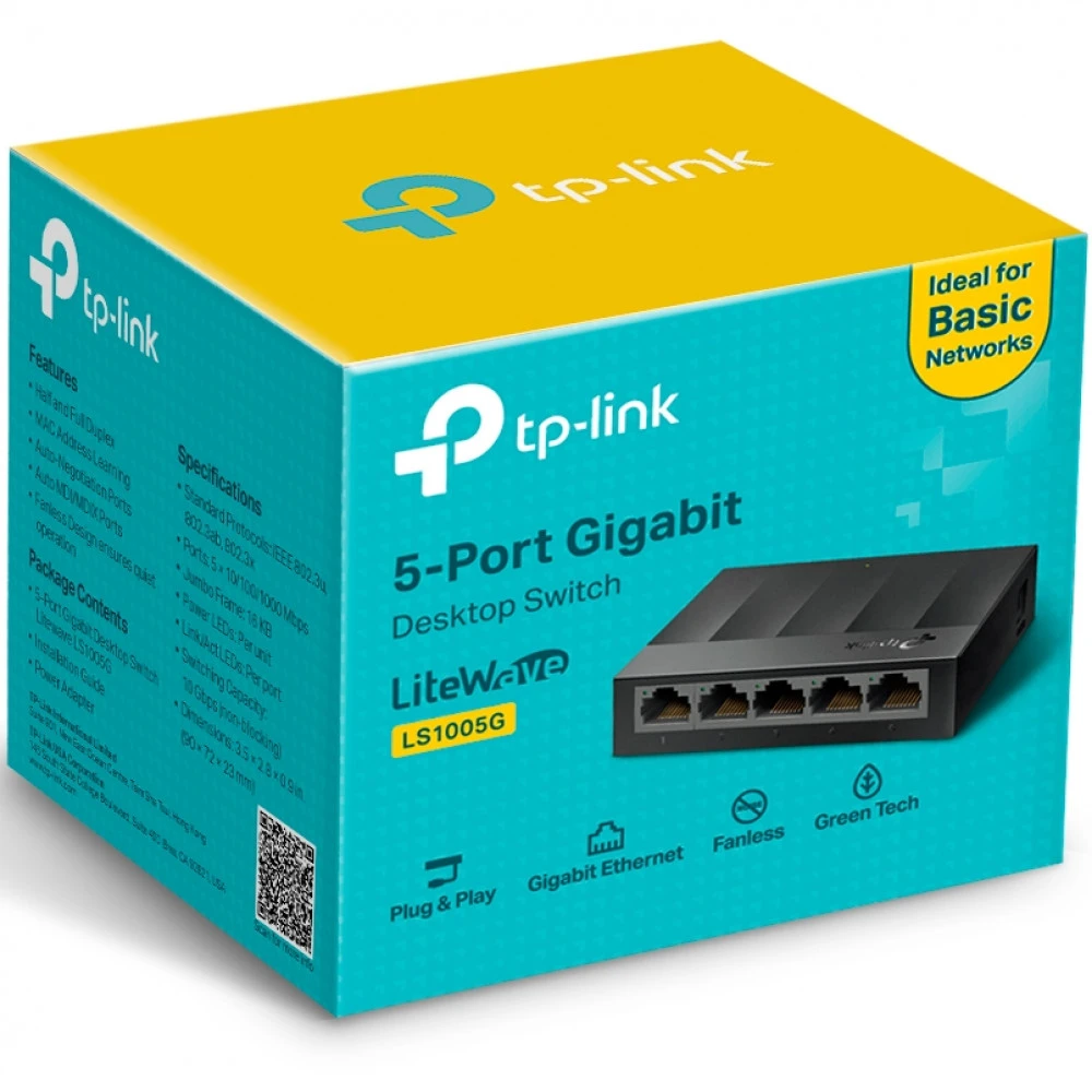 Коммутатор GbE TP-Link LS1005G, 5 портов, 1000Mbps — 4