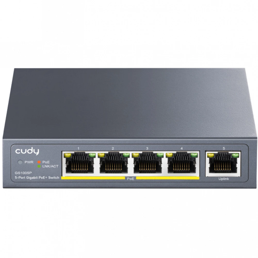 Коммутатор PoE+ GbE CUDY GS1005P, 5 портов — 2
