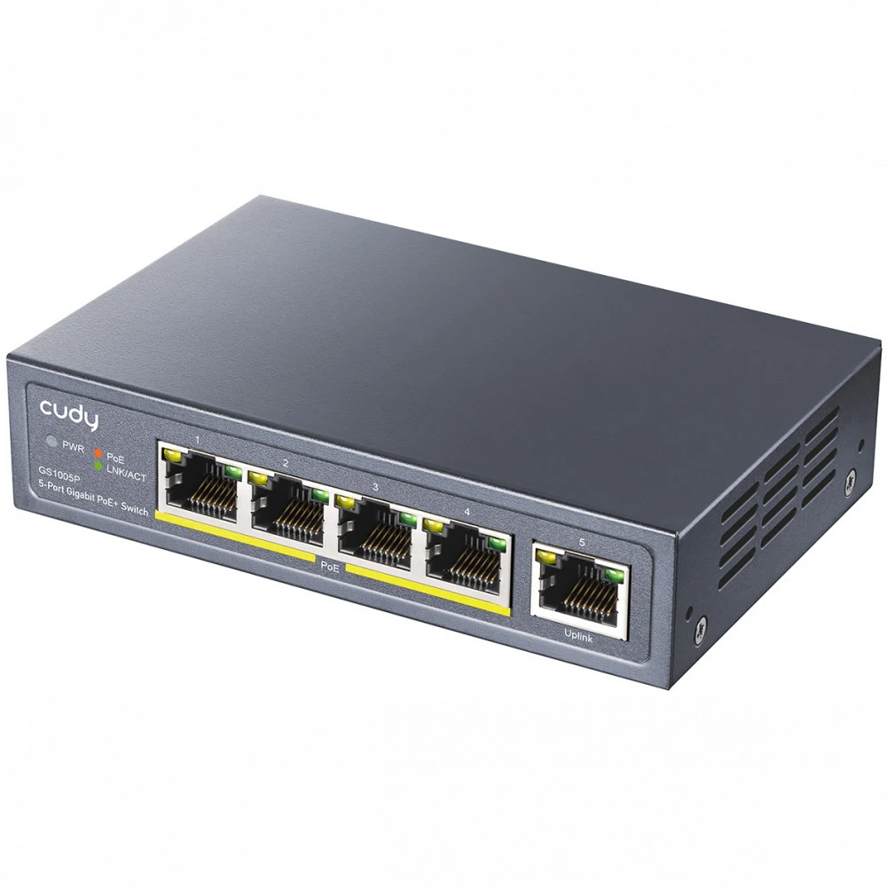 Коммутатор PoE+ GbE CUDY GS1005P, 5 портов — 3