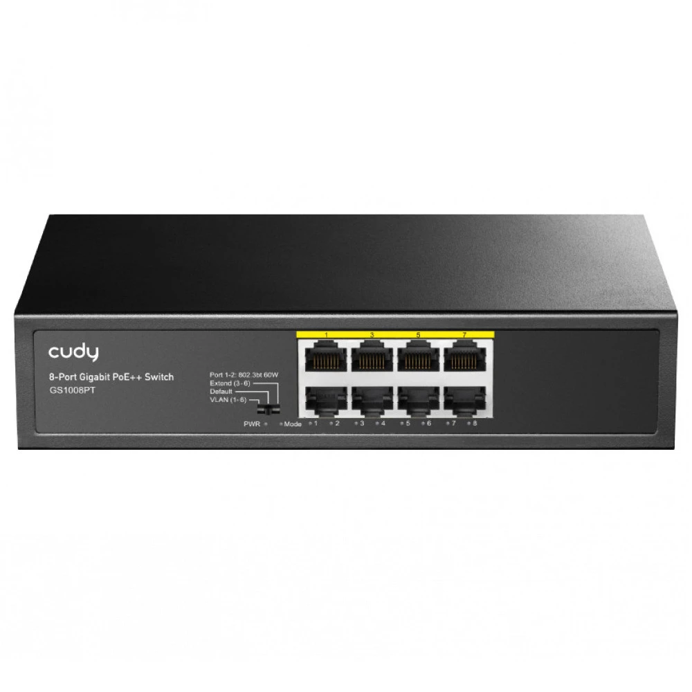 Коммутатор PoE+ GbE CUDY GS1008PT, 8 портов 120W — 2