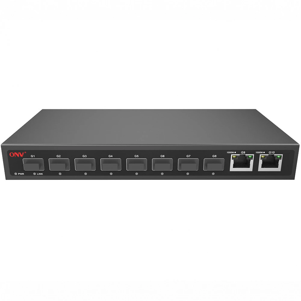 Коммутатор GbE ONV H3008FO, 8 SFP + 2 RJ45