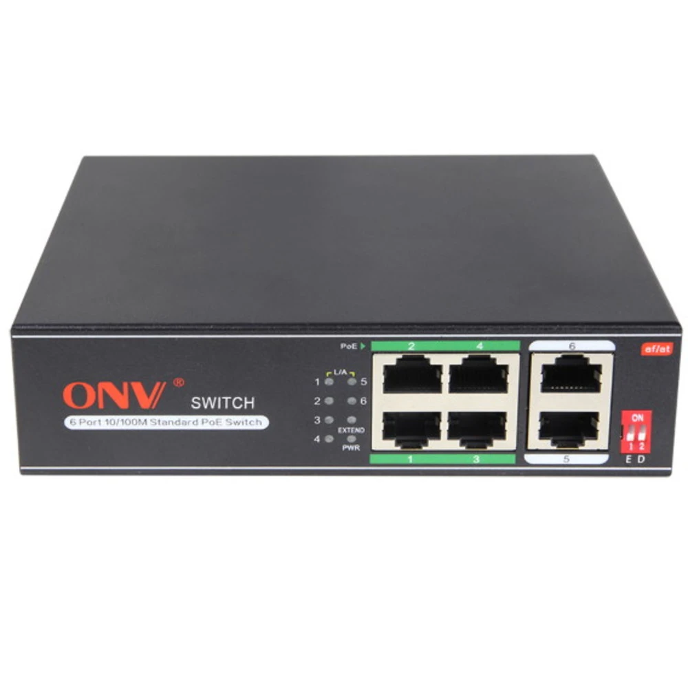 Коммутатор PoE ONV H1064PLD, 4 порта 10/100M — 4