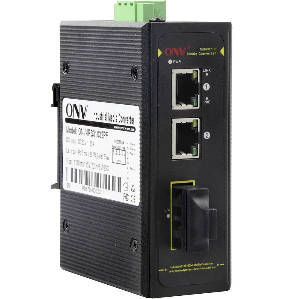 Коммутатор PoE ONV IPS31032P-M индустриальный, 2 порта