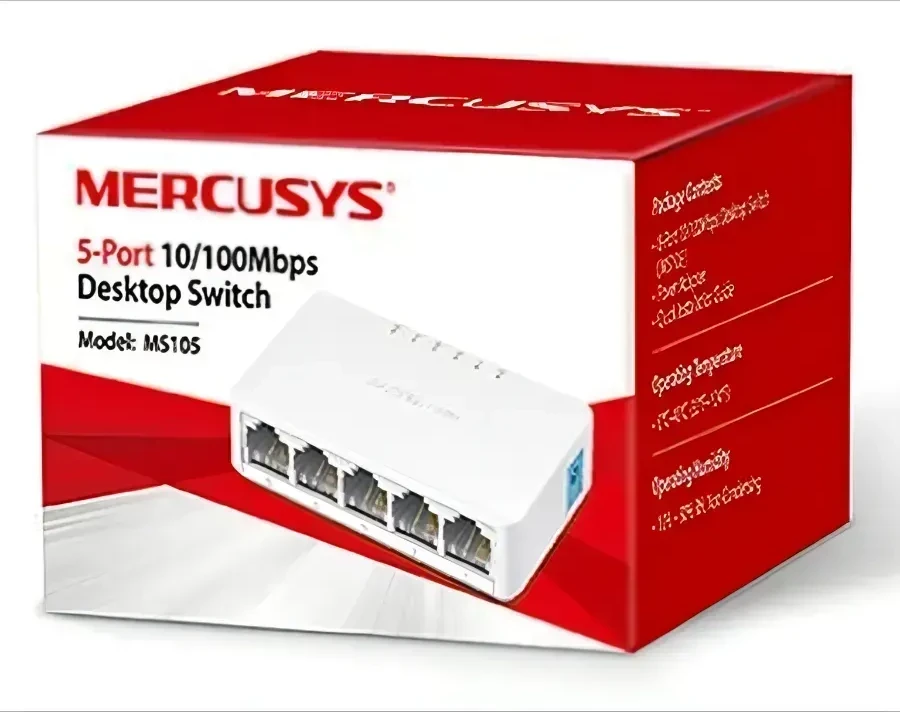 Коммутатор Mercusys MS105, 5 портов, 10/100 Мбит/с — 2