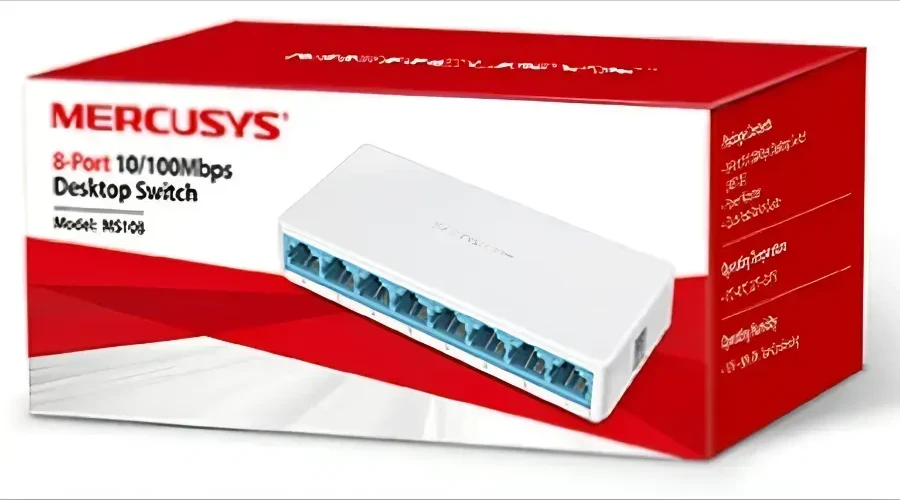 Коммутатор Mercusys MS108, 8 портов, 10/100 Мбит/с — 2