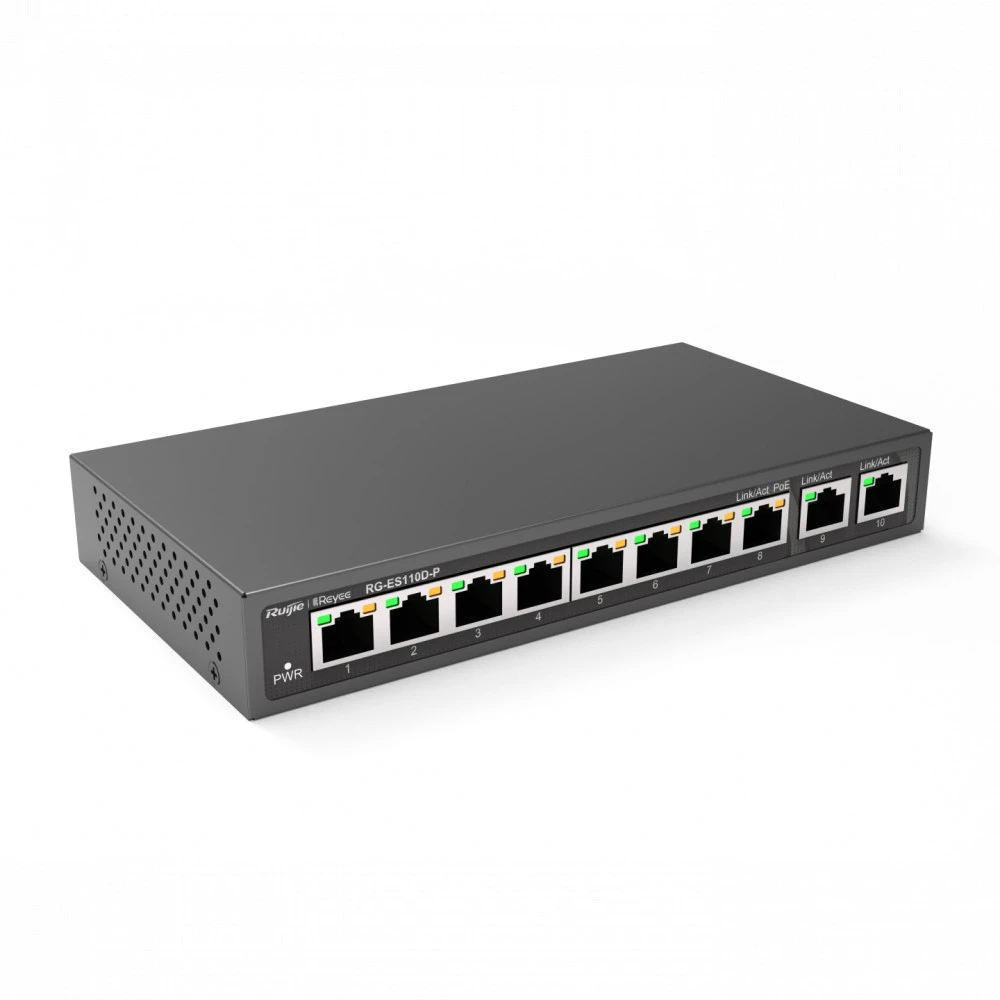 Коммутатор Reyee RG-ES110D-P 8x10/100 PoE