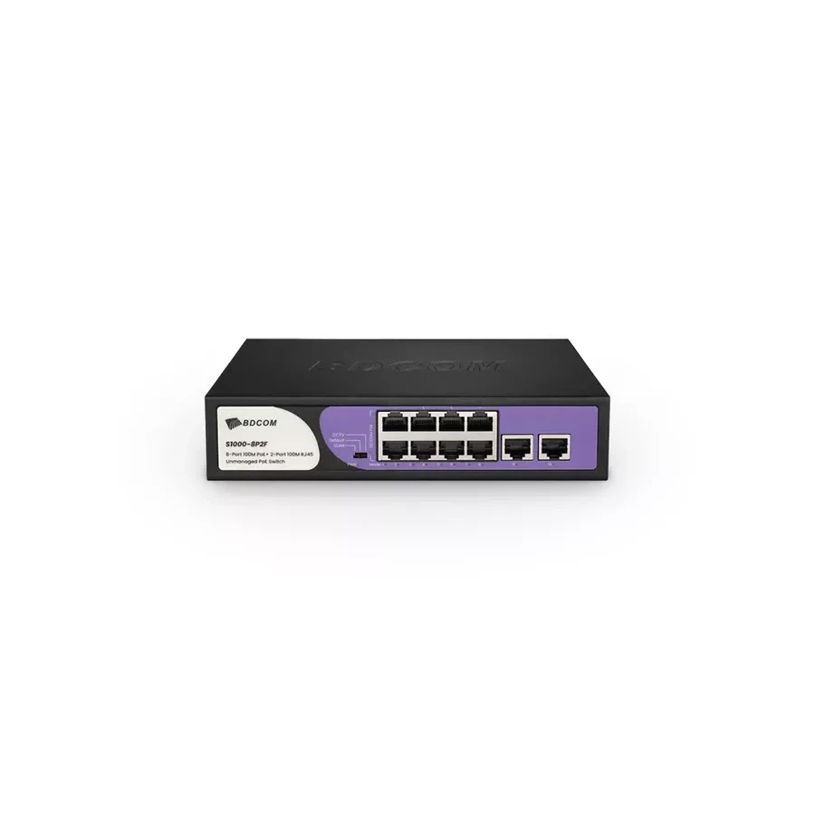 Коммутатор BDCOM S1000-8P2F, 8 x PoE+ 90W 10/100M RJ45