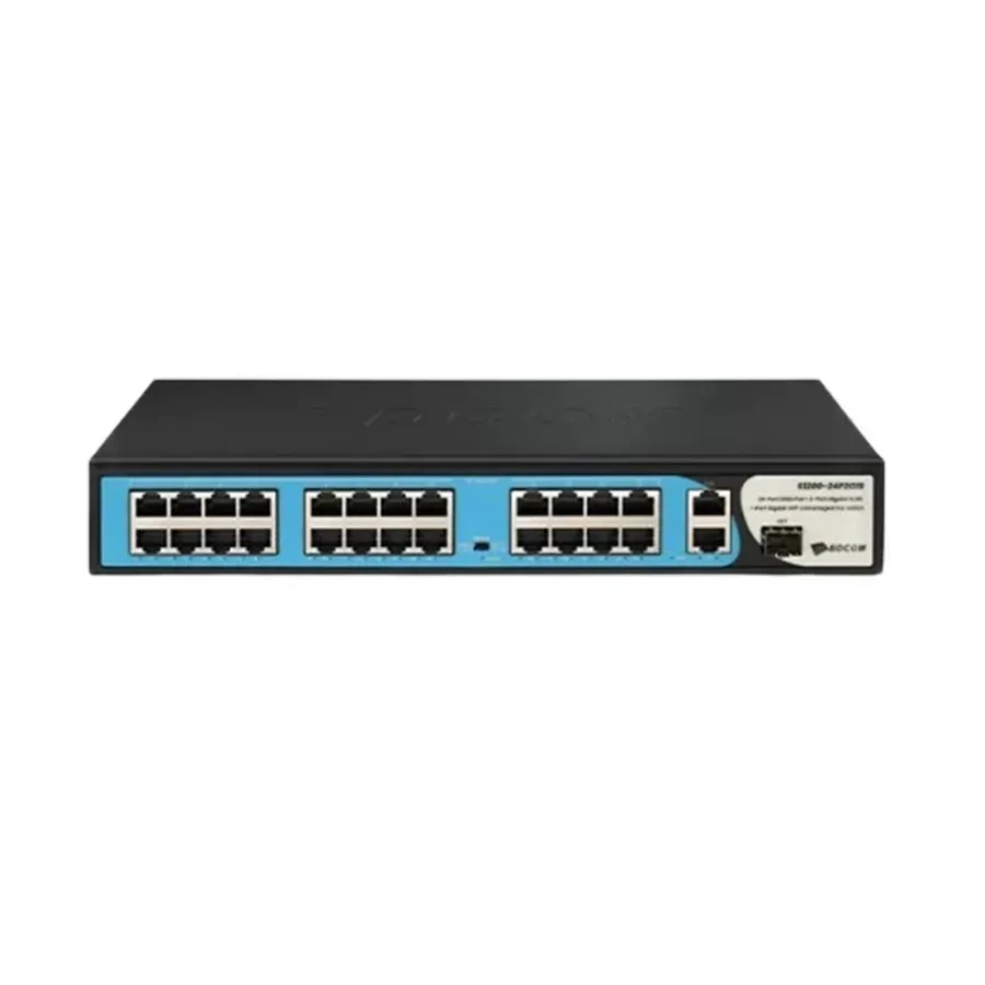 Коммутатор BDCOM S1200-24P2G1S, 24 x PoE+ 280W, 2 x 1GbE