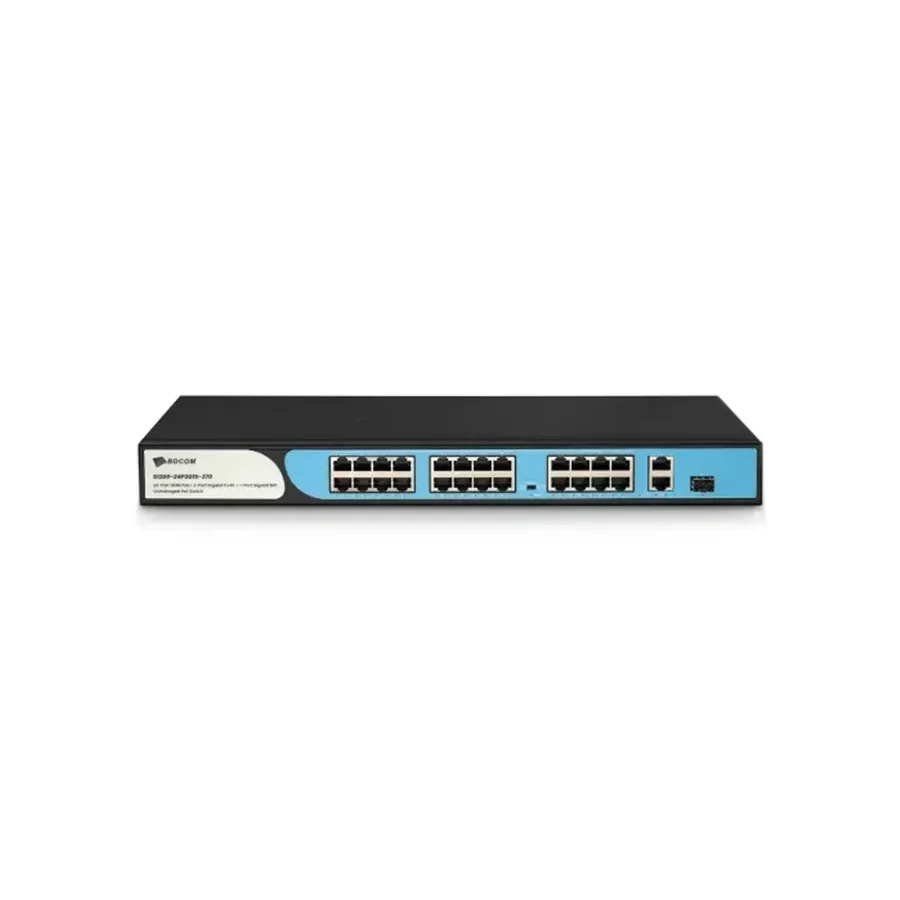 Коммутатор BDCOM S1200-24P2G1S-370, 24 x PoE+ 370W 1GbE