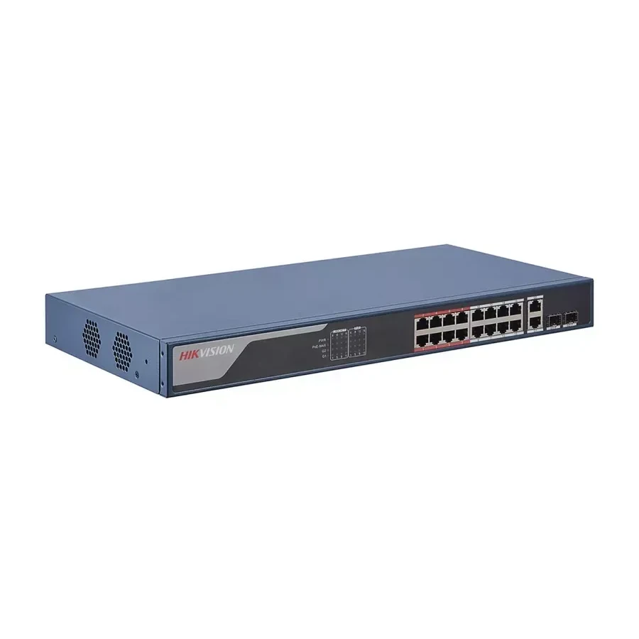 Коммутатор Hikvision DS-3E0318P-E(C), 16 портов PoE 225W
