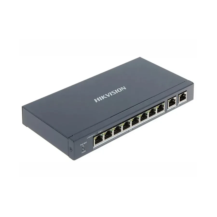 Коммутатор Hikvision DS-3E0310P-E/M(B), 8 портов PoE 60W