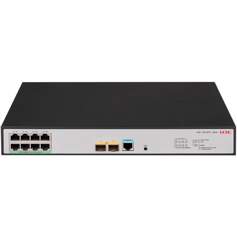 Коммутатор H3C S1850V2-10P-HPWR-EI, 8 портов PoE+