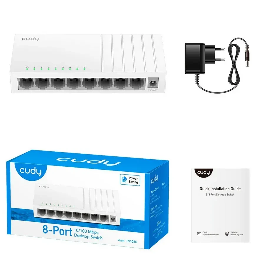 Коммутатор CUDY FS108D, 8 портов, 100 Mbps — 3