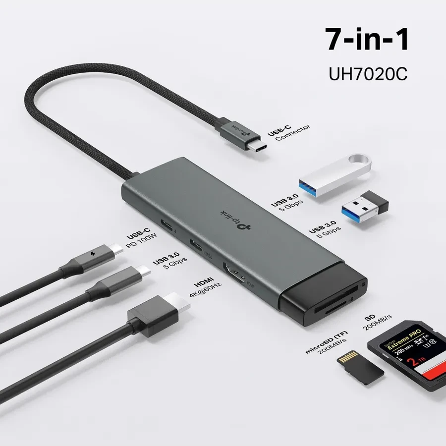 Концентратор USB TP-Link UH7020C, 7 портов USB Type-C — 4