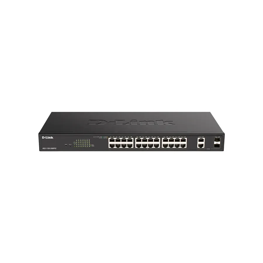 Коммутатор D-Link DGS-1100-26MPV2 L2, 24xGigabit, 2xCombo, PoE 370W — 2