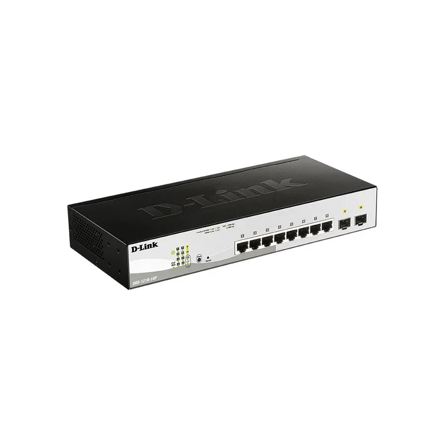 Коммутатор D-Link DGS-1210-10P/FL2A L2, 8xGigabit, 2xSFP, PoE 65W