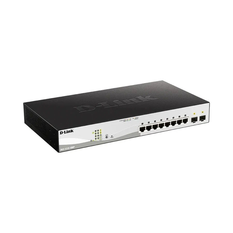 Коммутатор D-Link DGS-1210-10MP/FL2A L2, 8xGigabit, 2xSFP, PoE 130W