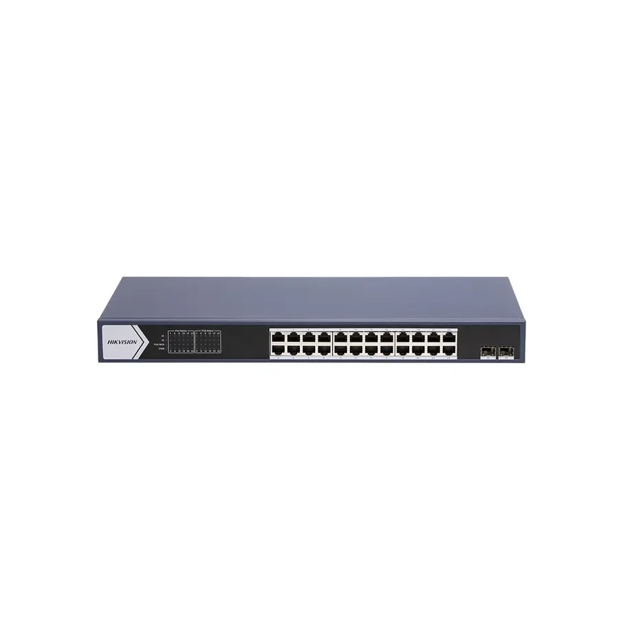Коммутатор Hikvision DS-3E0526P-E/M неуправляемый, 24xGigabit, PoE 225W